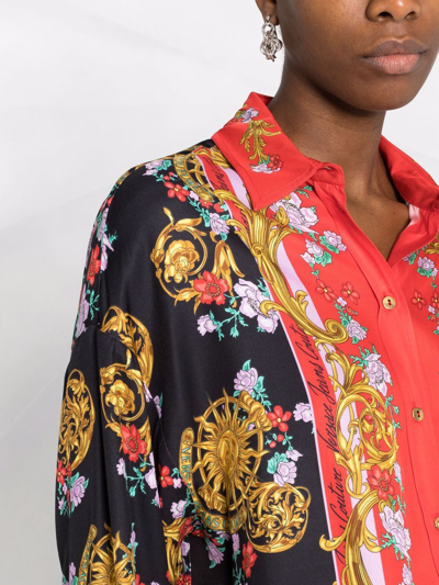 Shop Versace Jeans Couture Sun Flower Garland-print Shirt In Rot