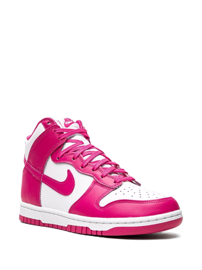 Nike Dunk High "pink Prime" Sneakers In White