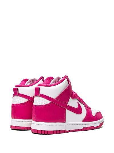 Nike Dunk High "pink Prime" Sneakers In White