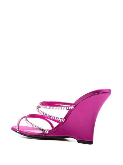 Shop Alevì Crystal-embellished Sandals In Rosa