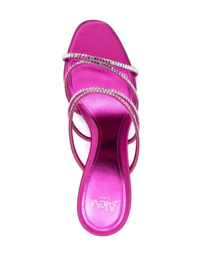 Shop Alevì Crystal-embellished Sandals In Rosa