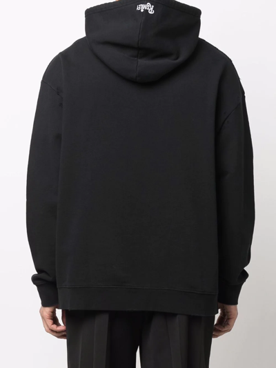 Raf Simons Black Smiley Edition Destroy Washed Hoodie In Schwarz
