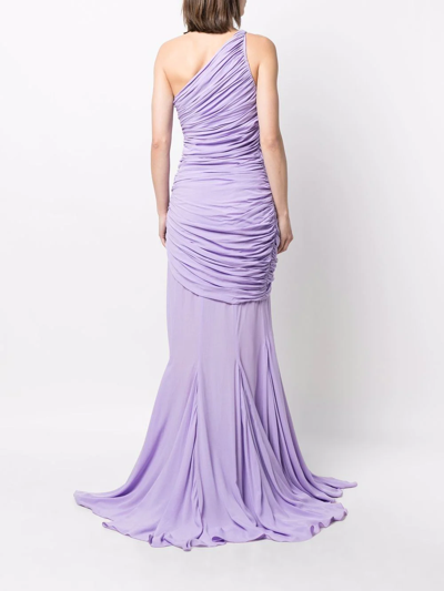 Shop Giuseppe Di Morabito One-shoulder Ruched Dress In Violett