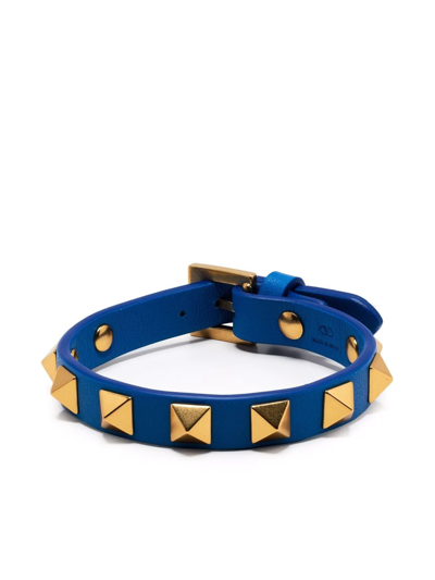 Shop Valentino Rockstud Buckle Bracelet In Blau