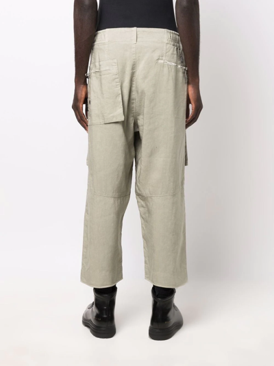 Shop Stone Island Shadow Project Cropped-leg Trousers In Grün