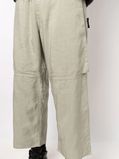 Shop Stone Island Shadow Project Cropped-leg Trousers In Grün
