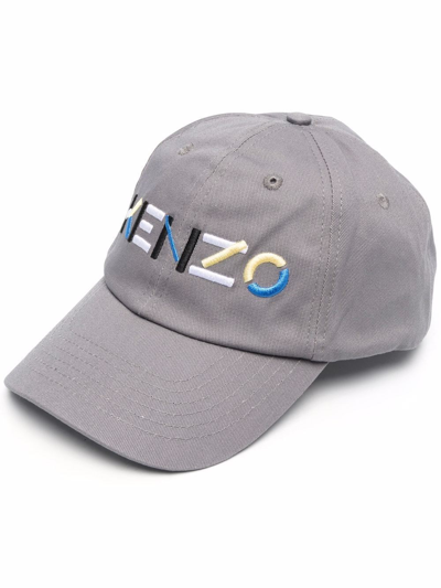 Shop Kenzo Embroidered-logo Baseball Cap In Grey