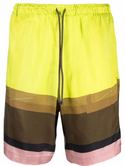 Shop Dries Van Noten Shorts In Yellow & Orange