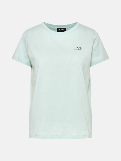 Shop Apc Light Blue Cotton Item T-shirt