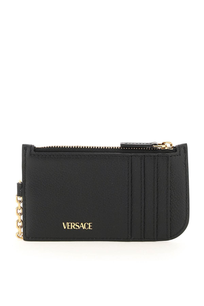 Shop Versace Medusa Card Pouch In Black