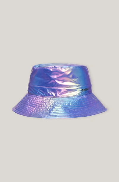 Shop Ganni Quilted Recycled Tech Bucket Hat Rainbow Size M/l