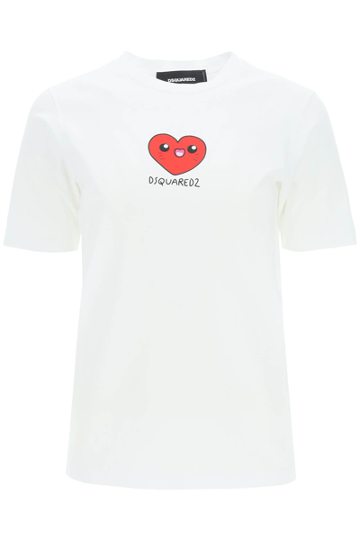 Shop Dsquared2 Heart Me T-shirt In White (white)