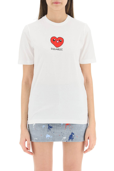 Shop Dsquared2 Heart Me T-shirt In White (white)