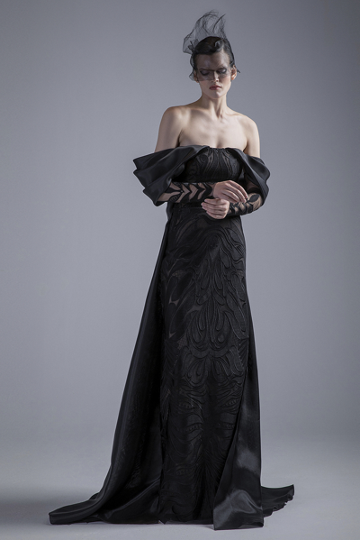 Shop Gatti Nolli By Marwan Black Fitted Bodice Gown