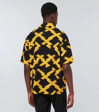 Shop Loewe Printed Cotton Shirt In Black/yellow