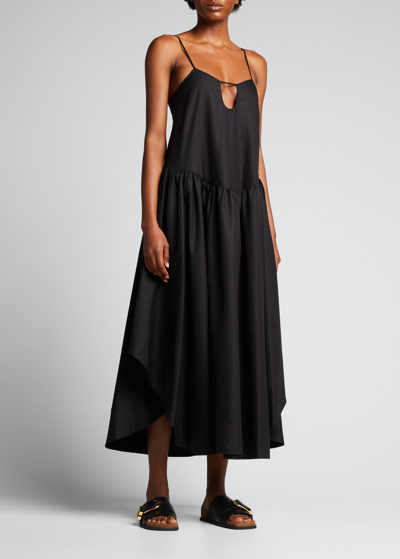 Shop Khaite Norelle Cutout Asymmetric Maxi Dress In Black