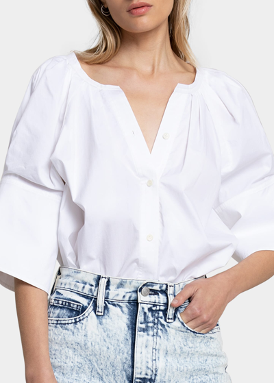 Shop A.l.c Chloe Button-front Top In White