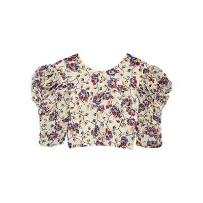 Shop Isabel Marant Étoile Silva Floral-print Cropped Cotton Top In Multicoloured