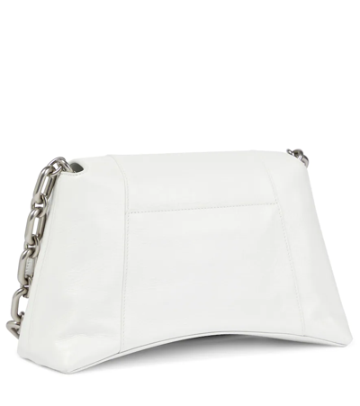 Shop Balenciaga Downtown Small Leather Shoulder Bag In White & Black