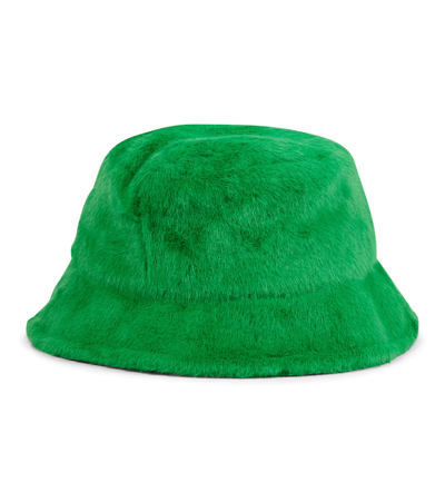 Shop Stand Studio Wera Faux Fur Bucket Hat In Green