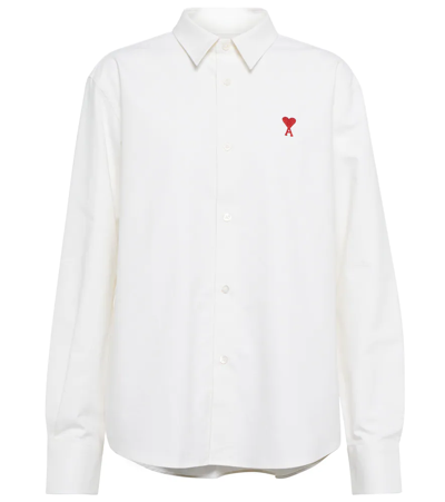 Shop Ami Alexandre Mattiussi Ami De Caur Cotton Shirt In White