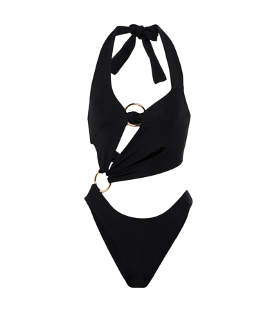 Shop Louisa Ballou Cutout Swimsuit In Black