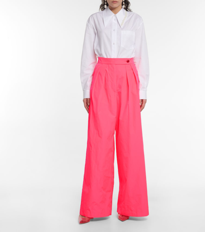 DRIES VAN NOTEN ORGANZA HIGH-RISE WIDE-LEG PANTS 