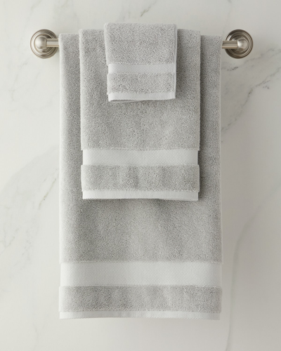 Shop Sferra Dobby Bath Towel In Grey