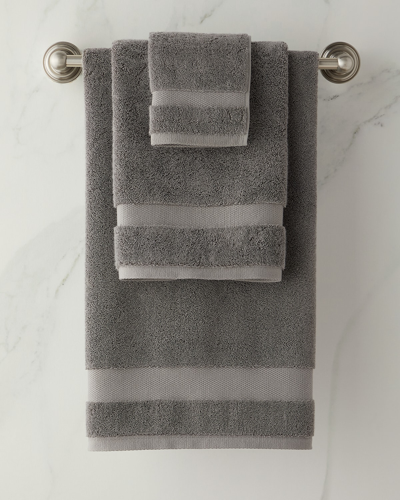 Shop Sferra Dobby Bath Towel In Iron