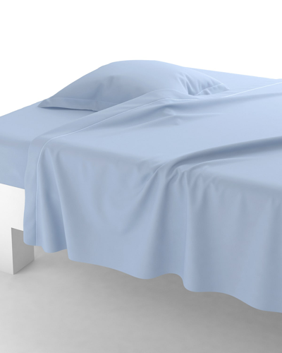 Shop Anne De Solene Vexin 200 Thread-count Flat Sheet, King In Azur