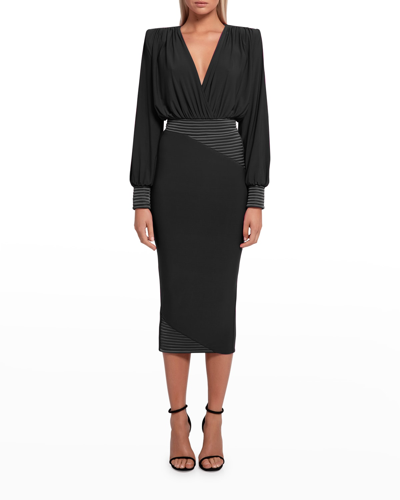 Shop Zhivago Lover Man Cocktail Dress With Satin Panels In Black