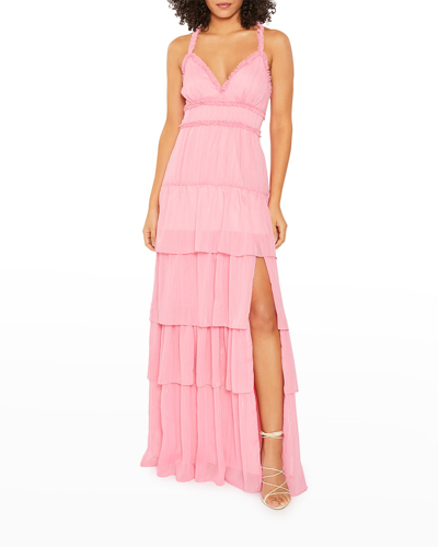 Likely Athena Tulle Mesh Maxi Dress In Pink Sugar | ModeSens