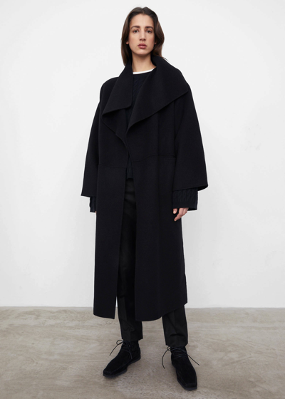 Shop Totême Signature Wool Cashmere Coat Black