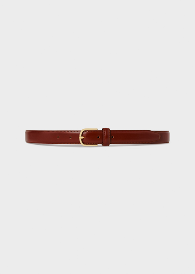 Shop Totême Slim Trouser Leather Belt Cognac
