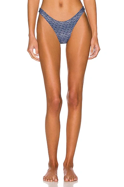 Shop Magda Butrym Logo Bikini Bottom In Blue Logo