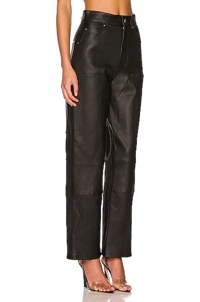 Shop Amiri Leather Carpenter Pant In Black