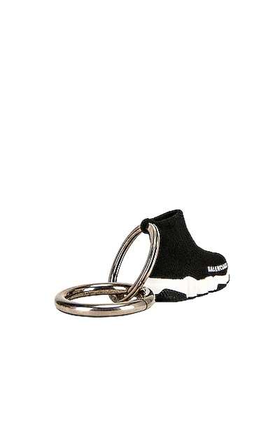 Shop Balenciaga Speed Key Ring In Black & White
