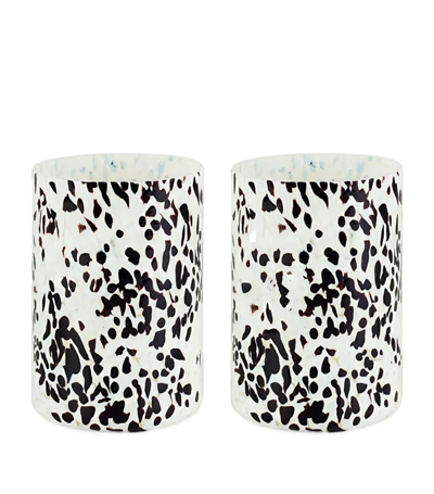 Shop Stories Of Italy Murano Glass Dalmata Tumblers (set Of 2) In Multi