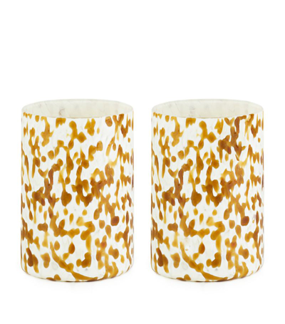 Shop Stories Of Italy Murano Glass Macchia Tumblers (set Of 2) In Multi