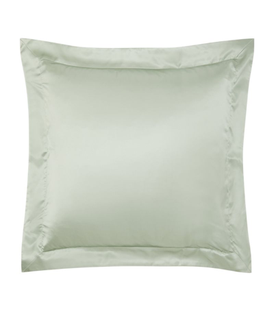 Shop Gingerlily Silk Square Oxford Pillowcase (65cm X 65cm) In Green