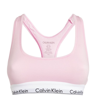 Shop Calvin Klein Modern Cotton Logo Bralette In Pink
