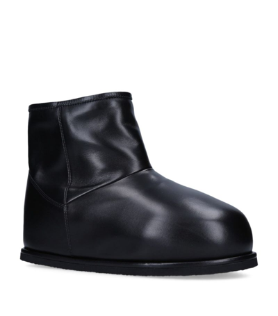 Shop Amina Muaddi Leather Heidi Boots In Black