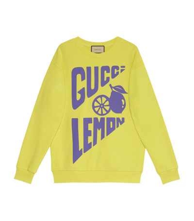 Shop Gucci Lemon Print Sweatshirt In Yellow