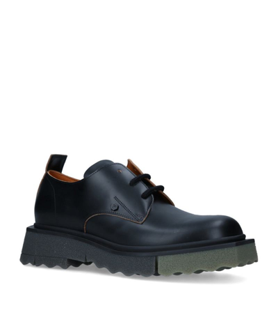 Shop Off-white Leather Sponge-sole Derby Shoes In Black