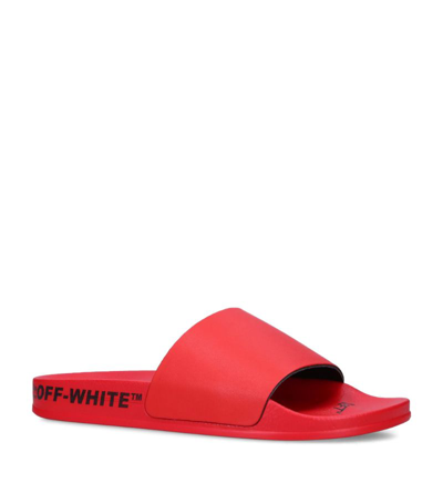 Shop Off-white Jelly Logo Slides In Red