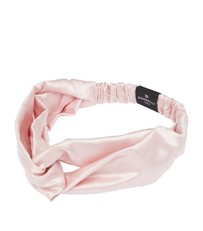 Shop Gingerlily Silk Twist Headband In Pink