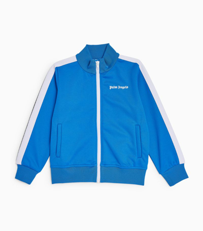 Shop Palm Angels Logo Track Jacket (4-10 Years) In Blue