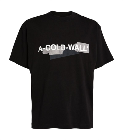 Shop A-cold-wall* Cotton Strata T-shirt In Black