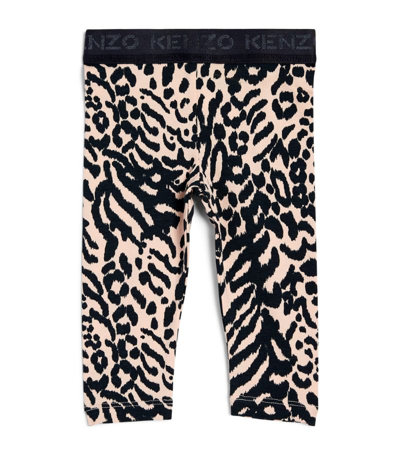 Shop Kenzo Animal Print Leggings (6-36 Months) In Pink