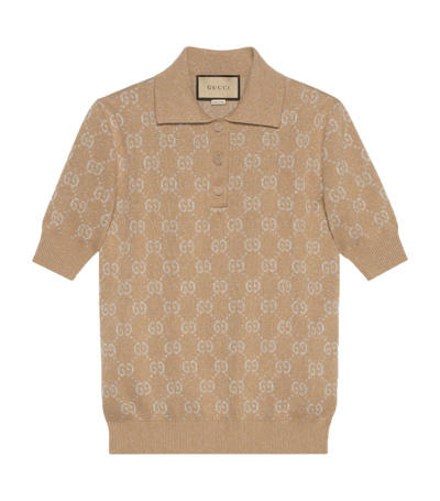 Shop Gucci Gg Supreme Polo Shirt In Neutrals